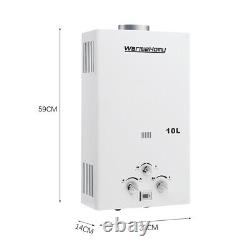 10L Gas Tankless Instant Water Heater Camping RV Horse Washing Tankless Boiler