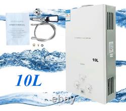 10L Hot Water Heater Natural Gas Instant Tankless with Shower Head 2.64GPM