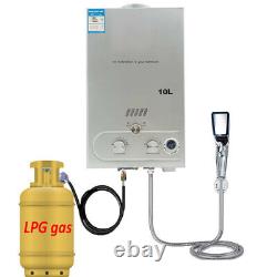 10L LPG Propane Gas Instant Tankless Hot Water Heater Boiler with Shower Set