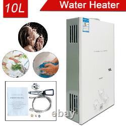 10L Natural Gas Hot Water Heater 20KW Tankless Heater with Shower Kit 2.64 GPM