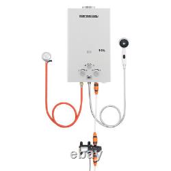 10L Portable Hot Water Heater Propane Gas LED Tankless Instant withShower Kit 20KW