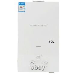 10L Portable Natural Gas Hot Water Heater 2.64 GPM Tankless Indoor with Shower Kit