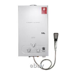 10L Tankless Gas Water Heater LPG Instant Boiler Home Outdoor Camping Shower Kit