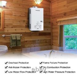 12KW Instant Hot Water Heater Tankless Gas Boiler LPG Propane 6L Camping Shower