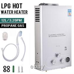 12L GAS LPG Hot Water Heater Propane Tankless Stainless Instant Boiler +Shower