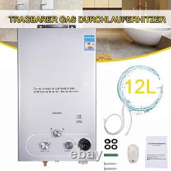 12L GAS LPG Hot Water Heater Propane Tankless Stainless Instant Boiler +Shower