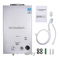 12L GAS LPG Hot Water Heater Propane Tankless Stainless Instant Boiler +Shower