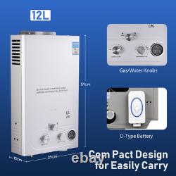 12L Propane Gas Hot Water Heater LPG Instant Heating Tankless Shower Boiler UK