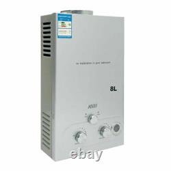 16KW 8L Tankless Liquefied Petroleum Gas Water Heater with Shower Kit Silver