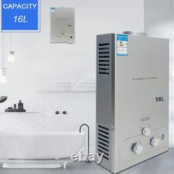 16L 32KW Tankless Propane Water Heater Home Hot Water Heat with Shower Head Kit