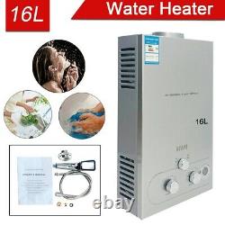16L Natural Gas Hot Water Heater LNG Tankless Instant Home Kichten + Shower Head