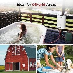16L Portable Hot Water Heater Propane Gas LED Tankless Instant with Shower Head