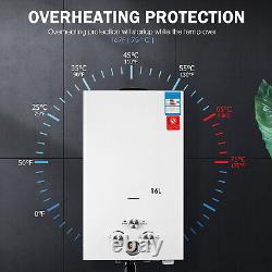 16L Propane Gas Tankless Instant LPG Hot Water Heater Boiler With Shower Dffjwge