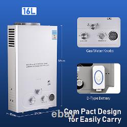 16L Propane Gas Water Heater LPG Tankless Instant Hot Water Heater with Shower Kit