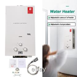 16L Tankless Water Heater Propane Gas Instant Water Boiler Camping Shower Kit