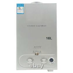 16L/min Tankless Water Heater Natural Gas Wall-Mounted Instant for Home Silver