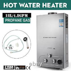 18 L Propane Gas LPG Hot Water Heater Instant Heating Tankless Boiler Shower Kit