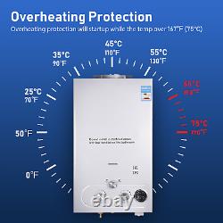 18L 36KW Propane Gas Tankless LPG Instant Hot Water Heater Boiler With Shower Kit