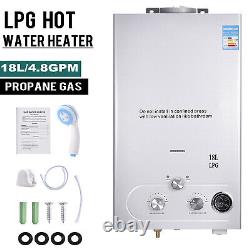 18L GAS LPG Hot Water Heater Propane Tankless Stainless Instant Boiler +Shower