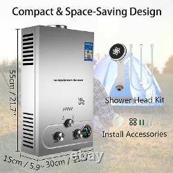18L Hot Water Heater LPG Gas Propane Instant Tankless Boiler with Shower Head