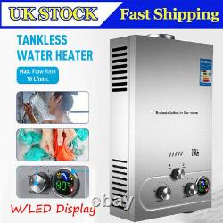 18L Instant Gas Hot Water Heater Tankless Gas Boiler LPG Propane With LED Display