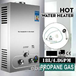 18L LPG Hot Water Heater Propane Gas Boiler Tankless Instant with Shower Kit