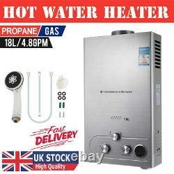 18L LPG Hot Water Heater Propane Gas Heat Boiler Tankless with Shower Head Kit