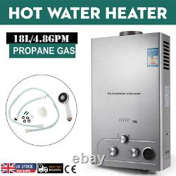 18L LPG Hot Water Heater Propane Gas Instant Heating Boiler Tankless Shower Kit