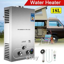 18L LPG Hot Water Heater Propane Gas Tankless Instant Boiler Heating Shower Head