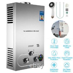 18L LPG Hot Water Heater Propane Gas Tankless Instant Boiler Portable Shower Kit