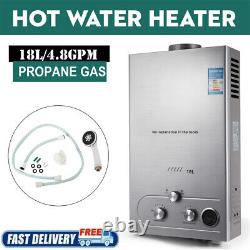 18L LPG Hot Water Heater Propane Gas Tankless Instant Boiler with Shower Head Kit