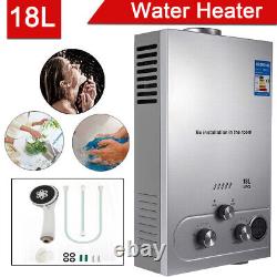 18L LPG Propane Gas Tankless Instant Hot Water Heater Boiler Shower Kit Portable