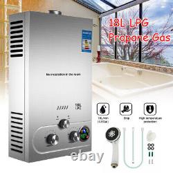 18L LPG Propane Gas Tankless Instant Hot Water Heater Boiler With Shower Kit