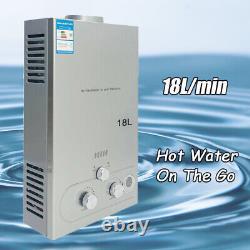 18L Tankless Gas Water Heater LPG Instant Water Boiler Outdoor Camping