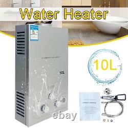 20KW 10L Portable Natural Gas Hot Water Heater Tankless NG Boiler with Shower Kit