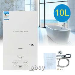 20KW 10L Tankless Liquefied Petroleum Gas Water Heater with Shower Kit White