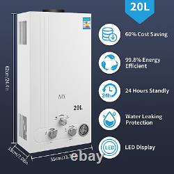 20L LPG Tankless Gas Water Heater RV Camping Instant Propane Water Shower Heater