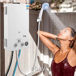 20L LPG Tankless Gas Water Heater RV Camping Instant Propane Water Shower Heater