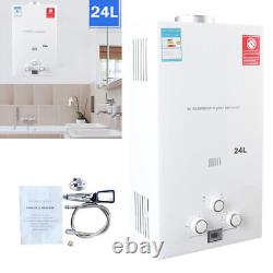 24L Tankless Gas Water Heater Portable LPG Instant Boiler Outdoor Camping Shower