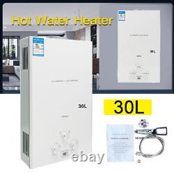 30L 60KW Tankless Gas Water Heater Instant Gas Boiler Shower LPG withShower Kit uk