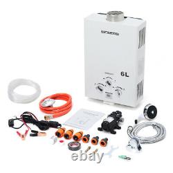 5/6/8/10L Portable Tankless Gas Water Heater Shower Kit Outdoor + Water Pump Kit