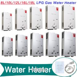 6/8/10/12/16/18L LPG Hot Water Heater Tankless Instant Water Boiler withShower Kit