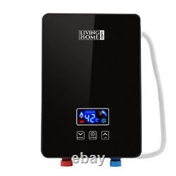 6KW Electric Tankless Instant Hot Water Heater Boiler for Kitchen Bathroom Black