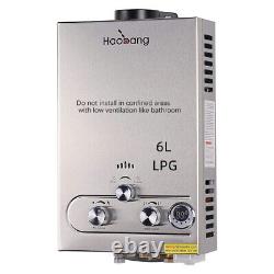 6L Propane Gas LPG Hot Water Heater Instant Heating Tankless Boiler Shower Kit