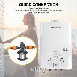 6L Tankless Gas Water Heater Outdoor Camping Instant LPG Propane Instant Boiler