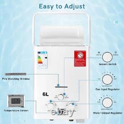 6LPM Tankless Water Heater, Portable Propane Butane Water Heater withOnly 0.2 bar