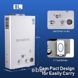 8/10/12/16/18L Propane LPG Gas Portable Tankless Water Heater Instant Boiler