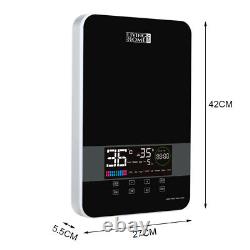 8KW Electric Hot Water Heater Tankless Instant Touch Glass Panel Boiler Shower