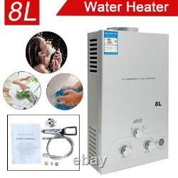 8L LPG Propane Gas Hot Water Heater Instant Heat Tankless Boiler Shower Kit DHL