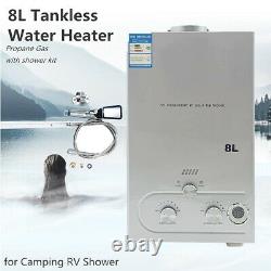 8L Portable Propane Gas Tankless Instant Water Heater Camping Horse Shower